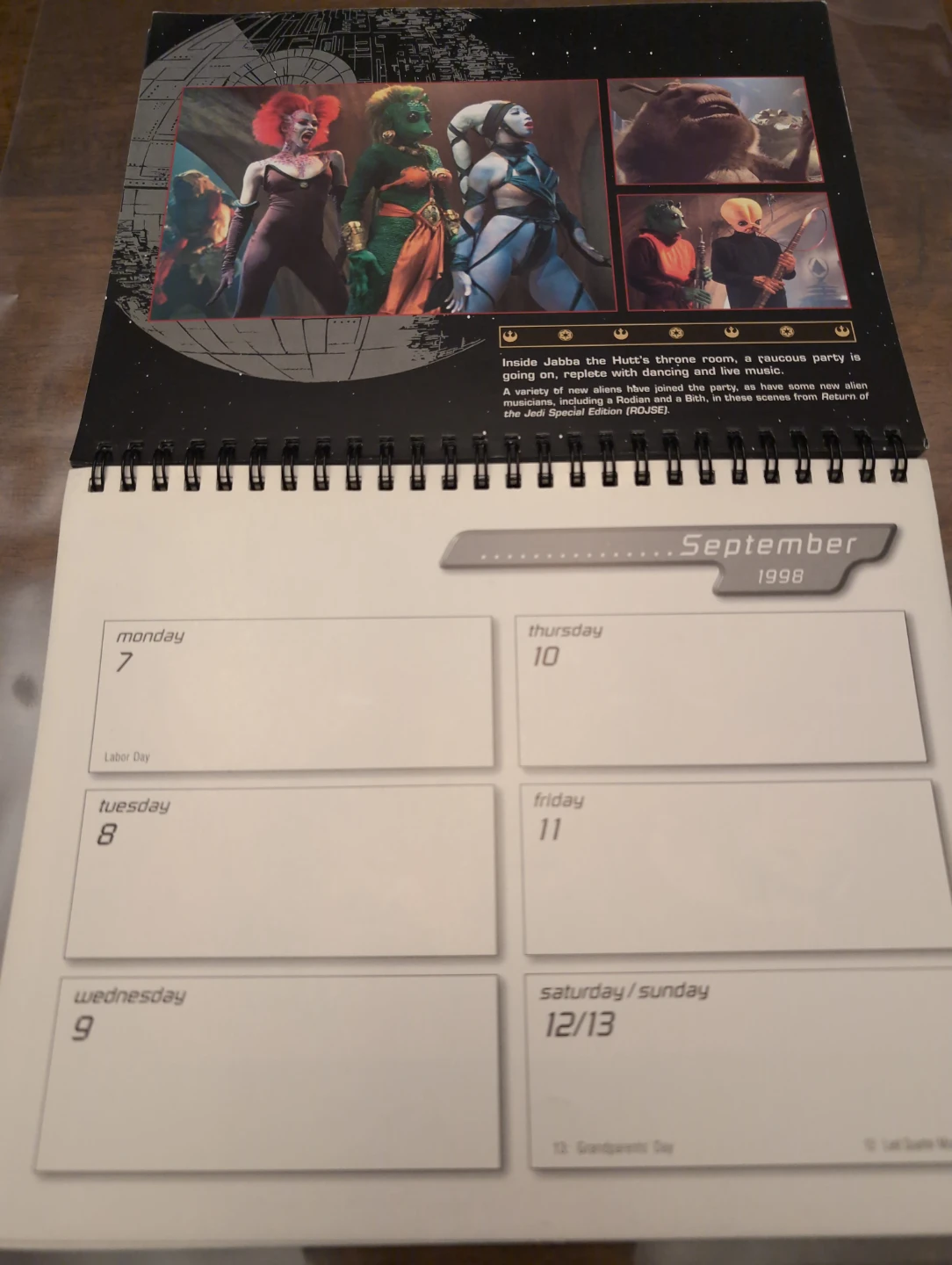 Star Wars Trilogy Special Edition 1998 Datebook Calendar - photo 2