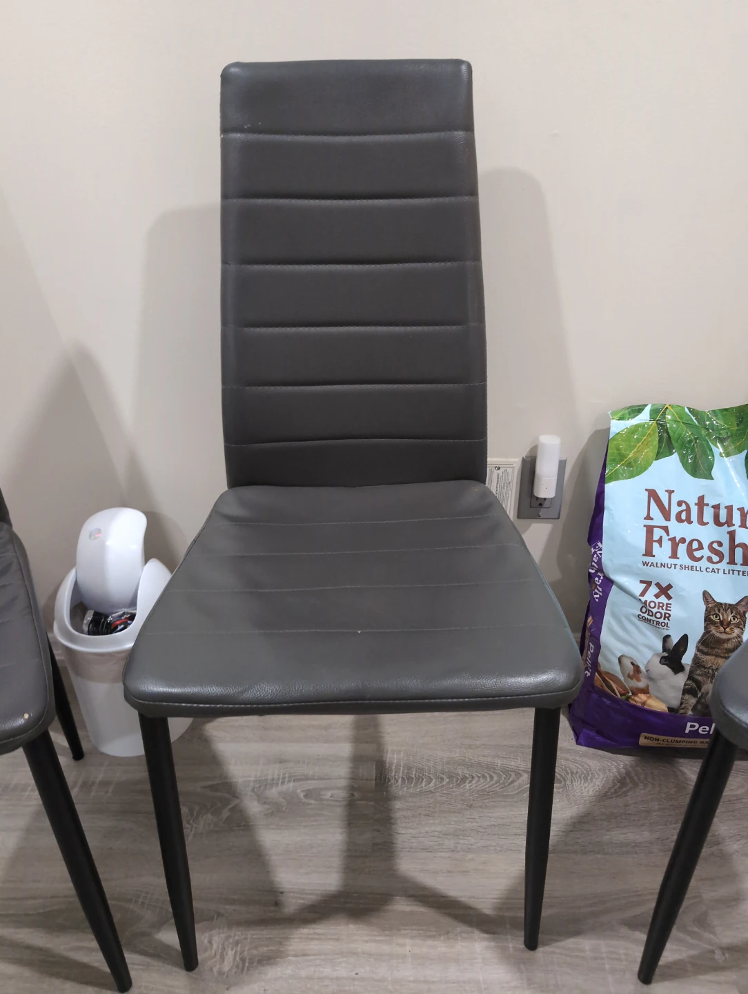 Set of 3 Dark Grey Dining Chairs - photo 3