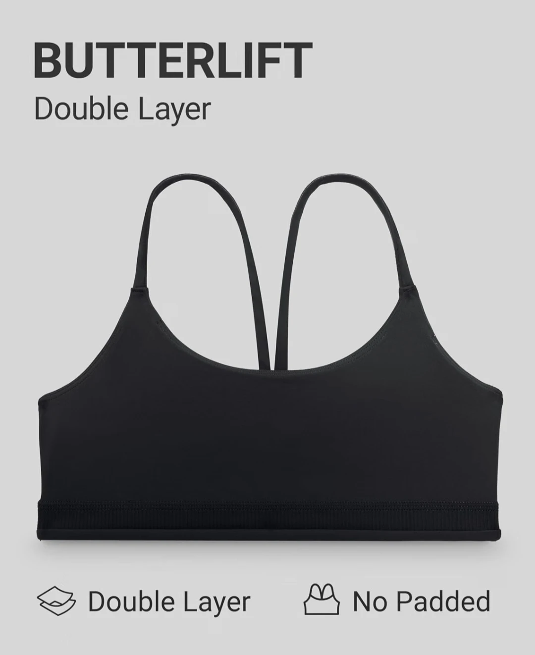 New CRZYOGA Butterlift Yoga Bra - Black