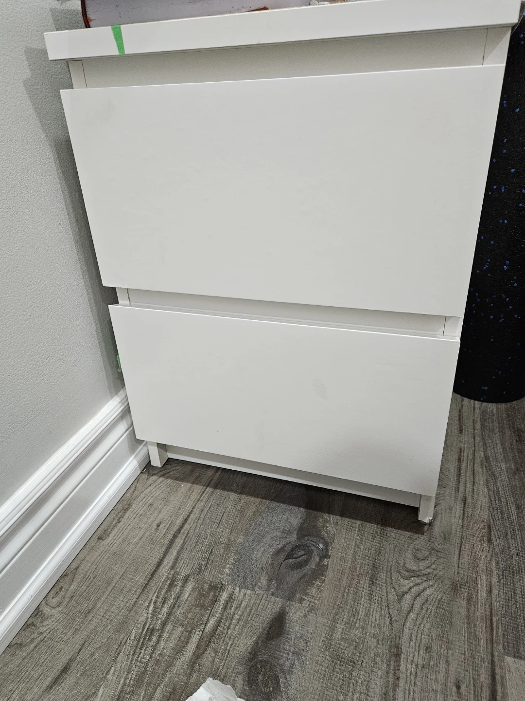 White IKEA Malm 2-Drawer Nightstand