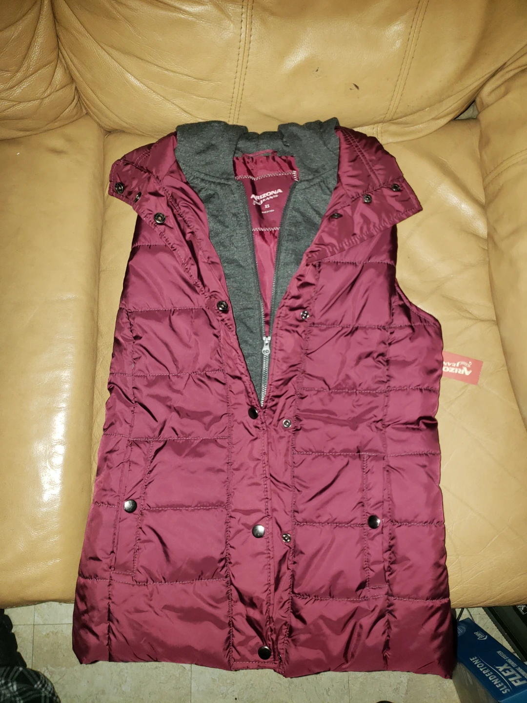 Arizona Jean Co. Puffer Vest Maroon XS