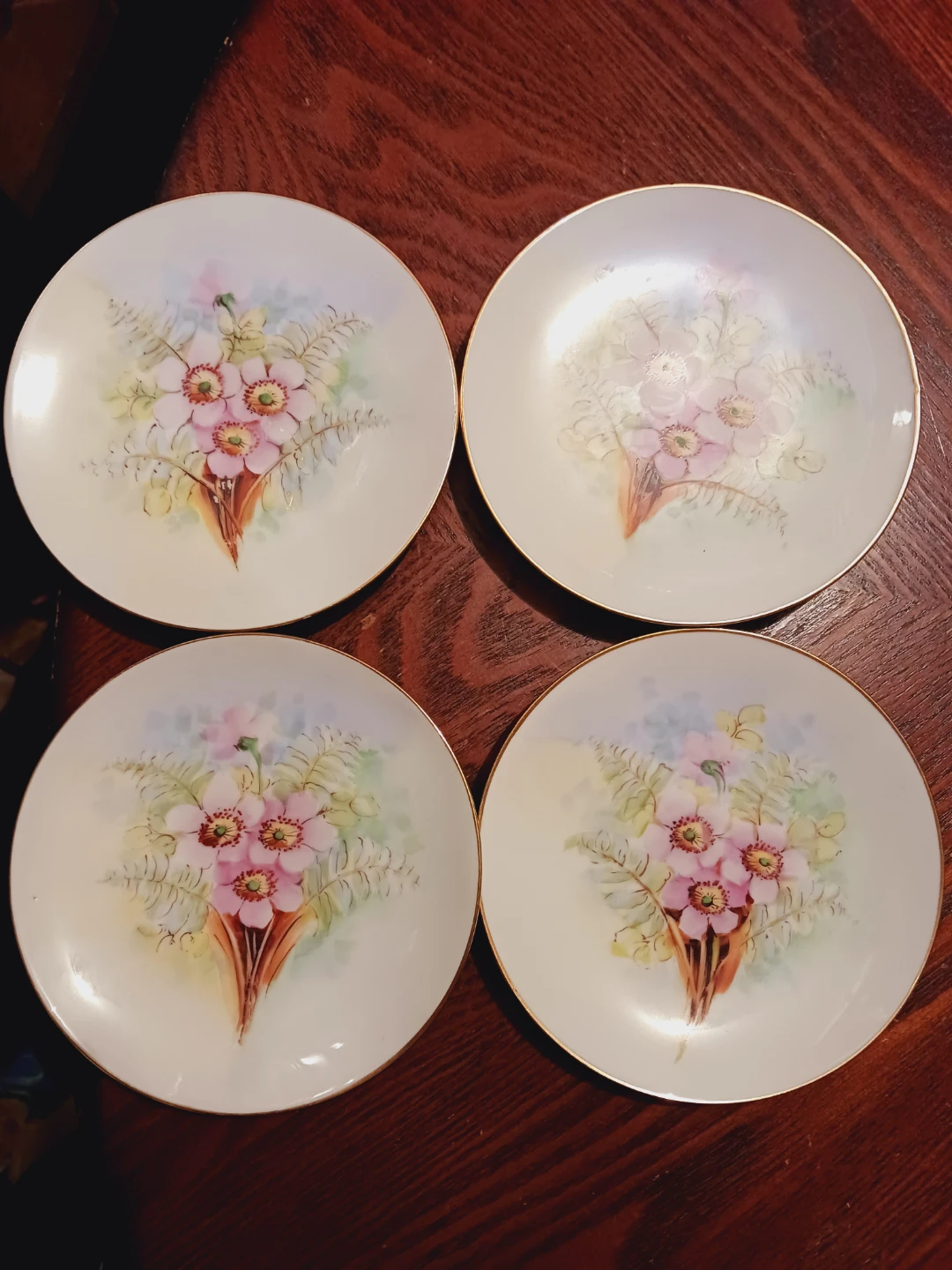Set of 4  Antique Thomas Bavaria Sevres Floral Plates - photo 3