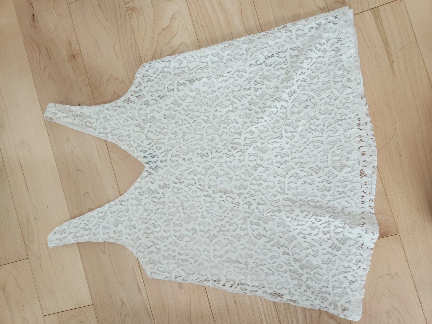 White Lace Sleeveless Tank Top - photo 2
