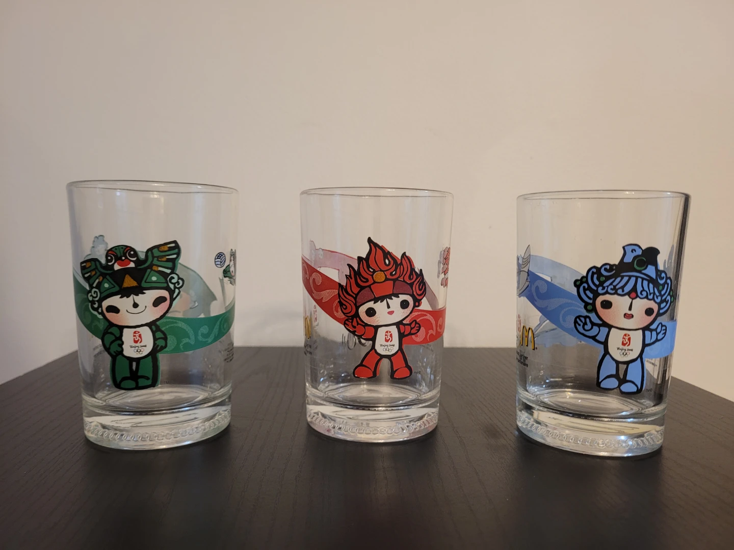 Set of 3 Beijing 2008 Olympic Mascot Glasses