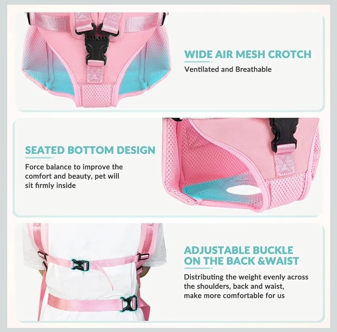 Dog Carrier Backpack - Large, Pink - photo 3