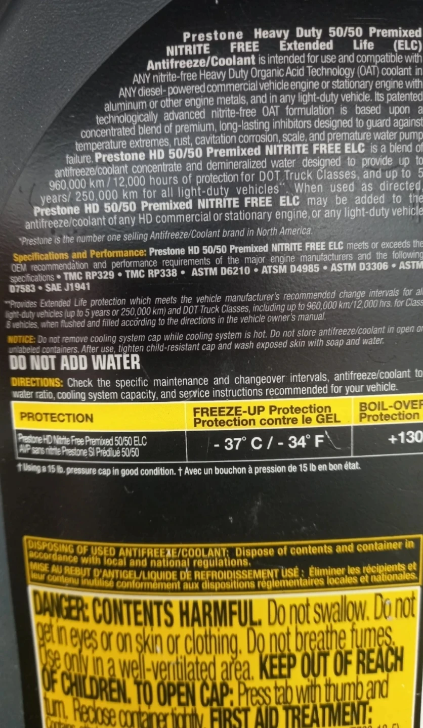 Prestone Heavy Duty 50/50 Antifreeze Coolant 🧡 - photo 2