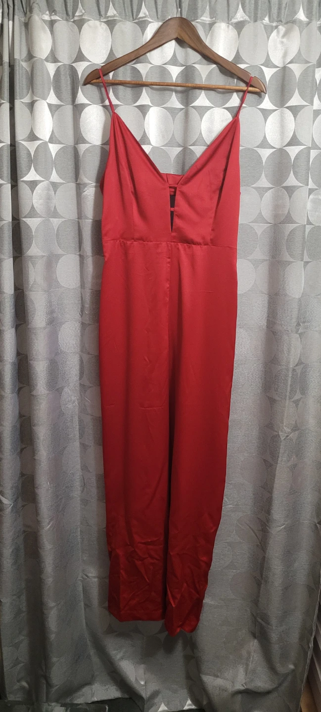 Red Satin Jumpsuit - photo 2