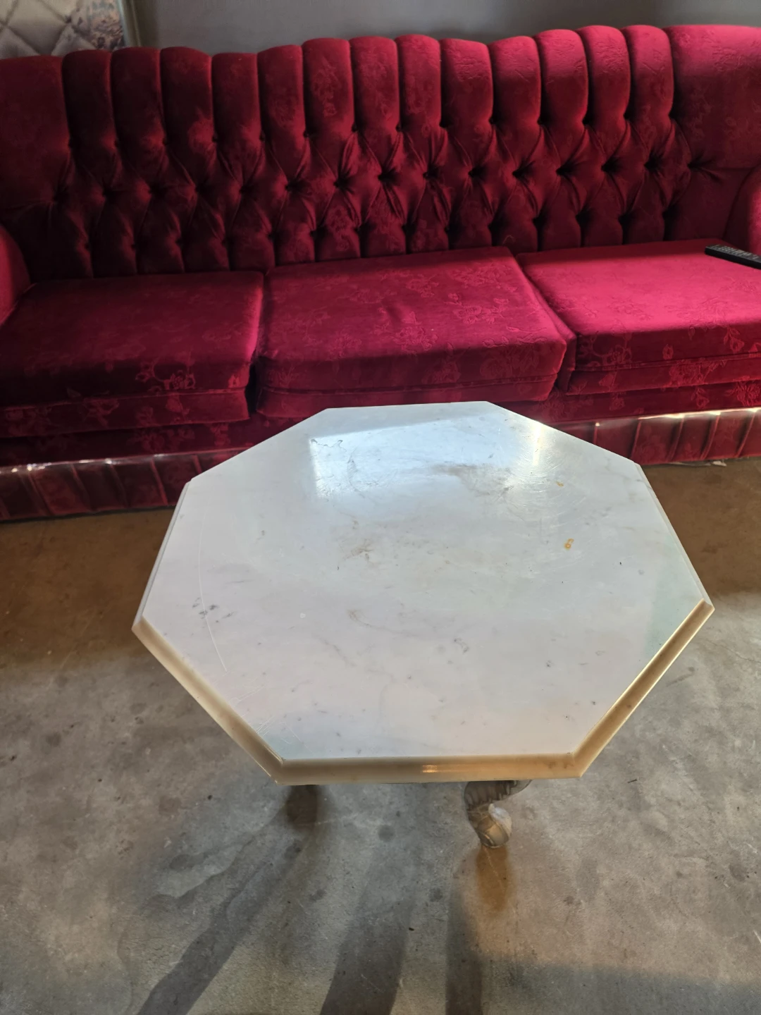 Octagonal Marble Top Accent Table - photo 2