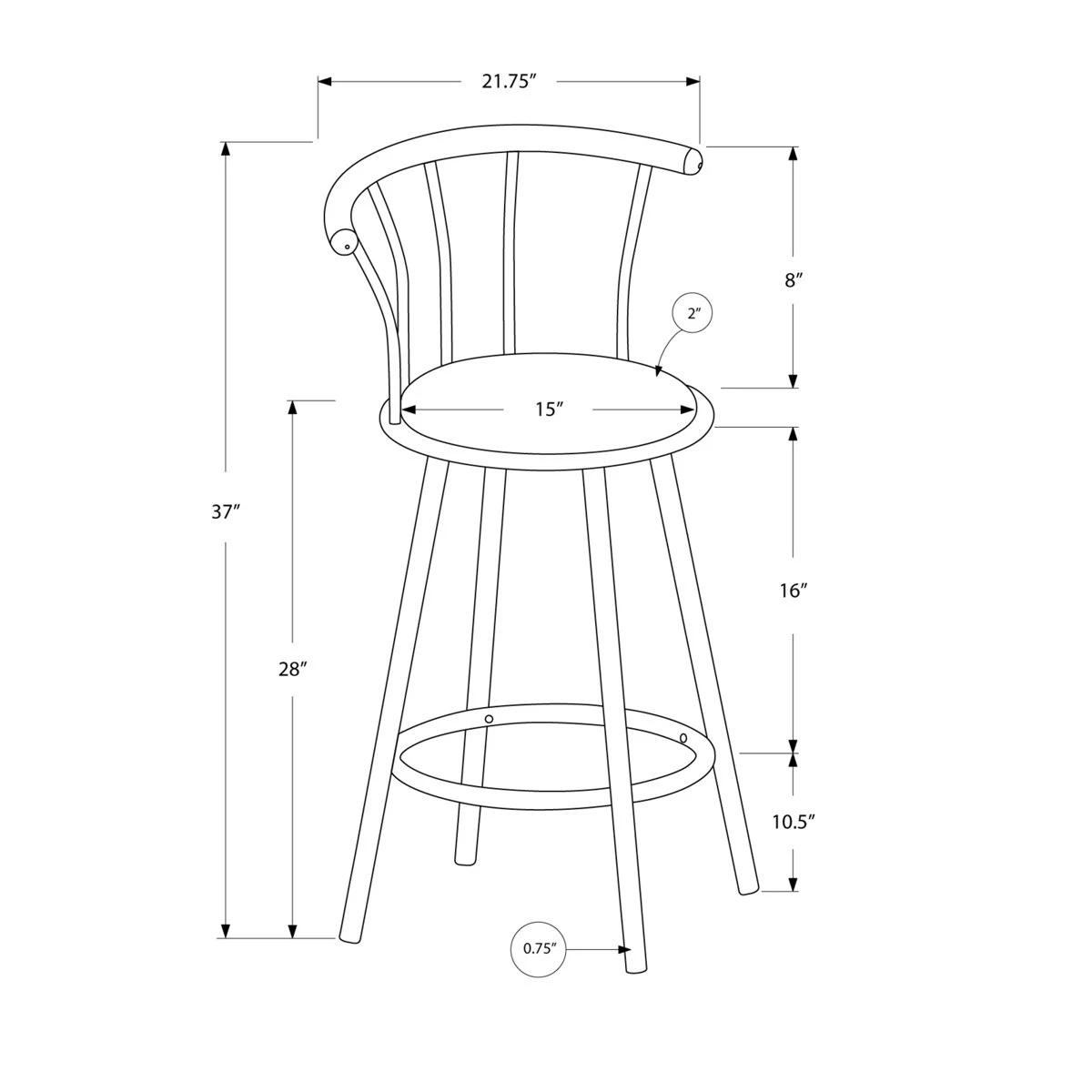 Black Swivel Bar Stools with Back (for both stools) - photo 3