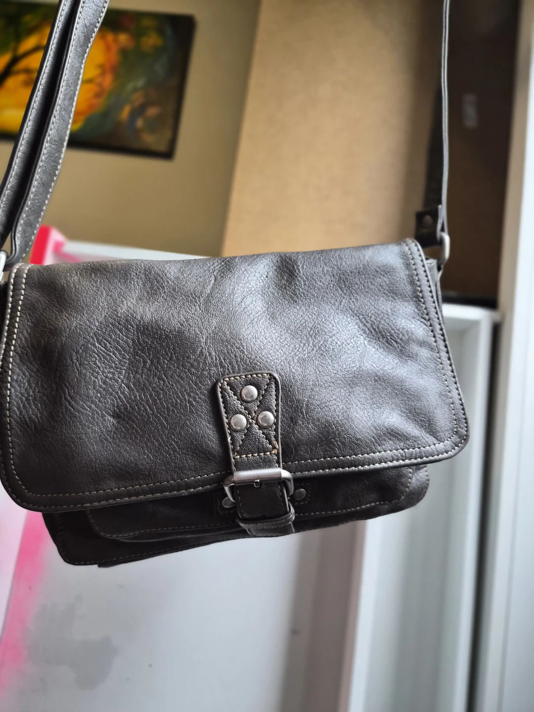 Vintage-Style Grey Brown Crossbody Purse – Retro Shoulder Bag - photo 2