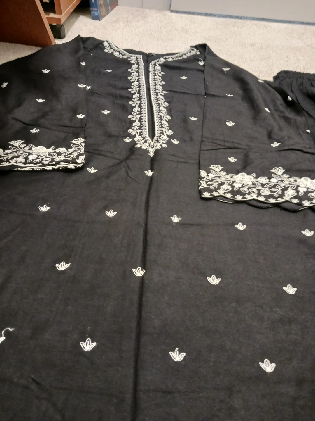 Black Embroidered Kurta and Pant Set