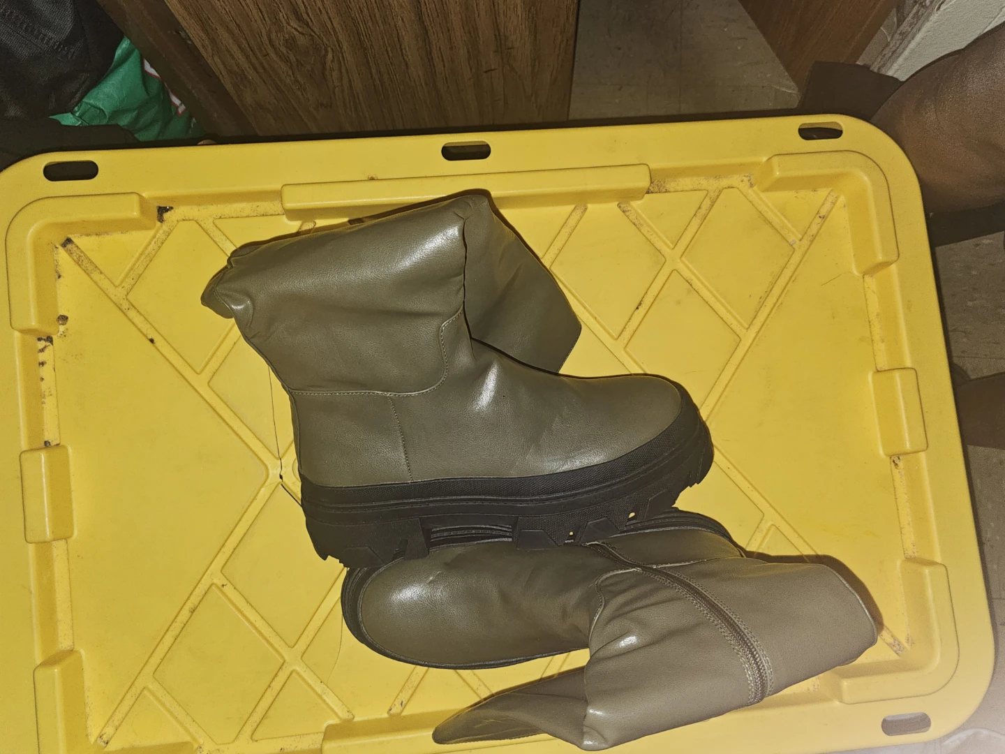Olive Green Mid-Calf Boots