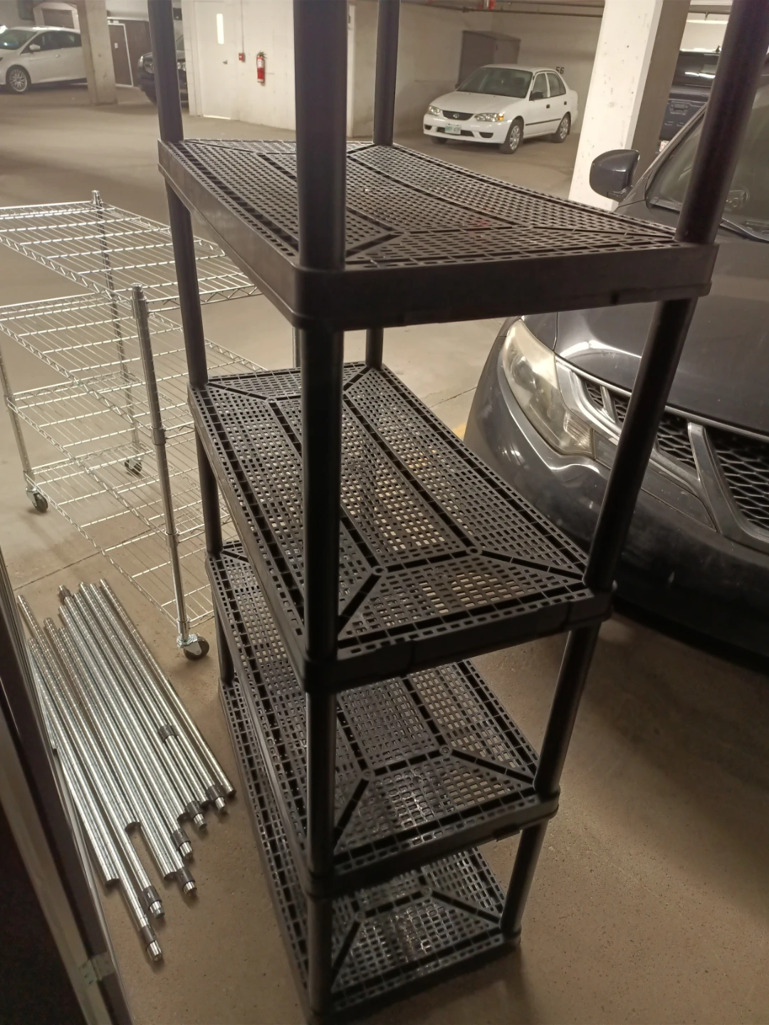 Black 5-Tier Plastic Storage Shelving Unit - photo 3