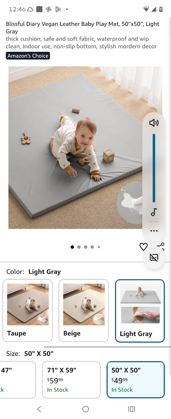 Blissful Diary Vegan Leather Baby Play Mat
