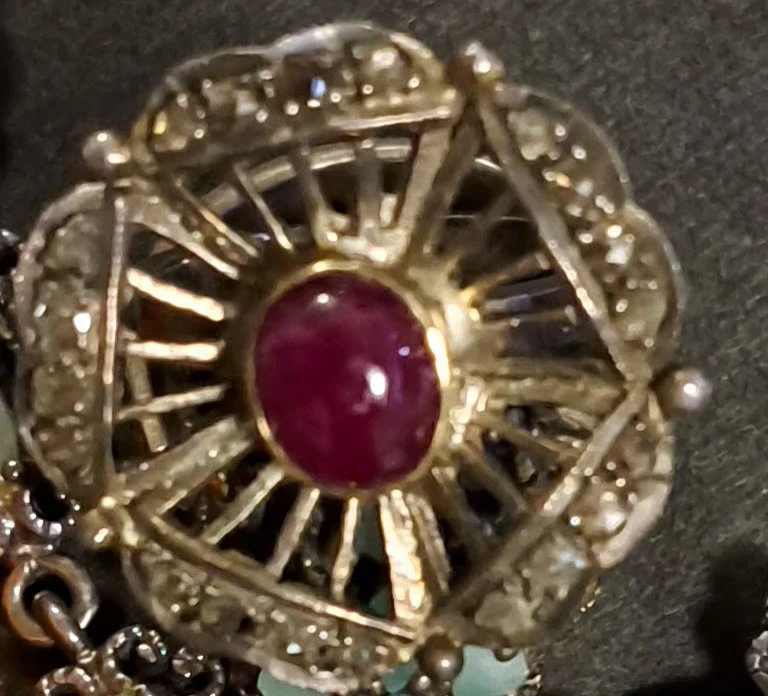 Vintage Style Ruby Red 925 stamped Ring