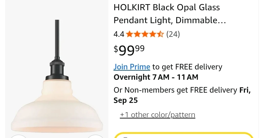HOLKIRT Black Opal Glass Pendant Light - photo 5
