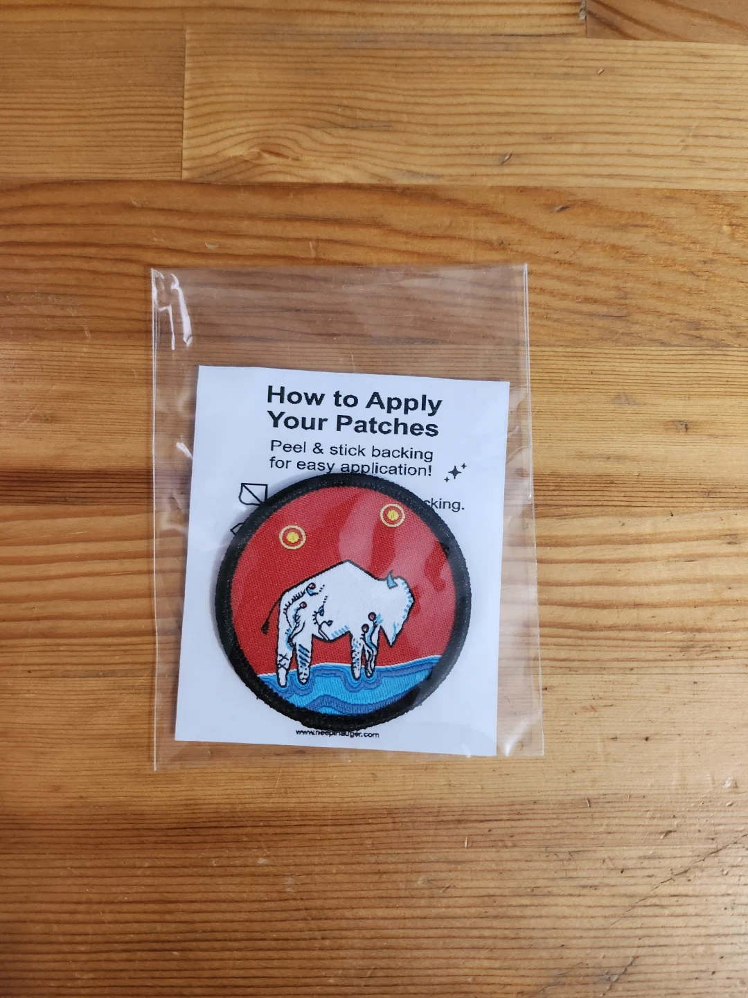 Neepin Auger White Buffalo Embroidered Patch