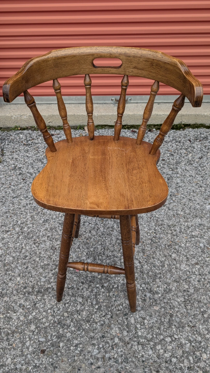 Wooden Swivel Bar Stool - photo 2