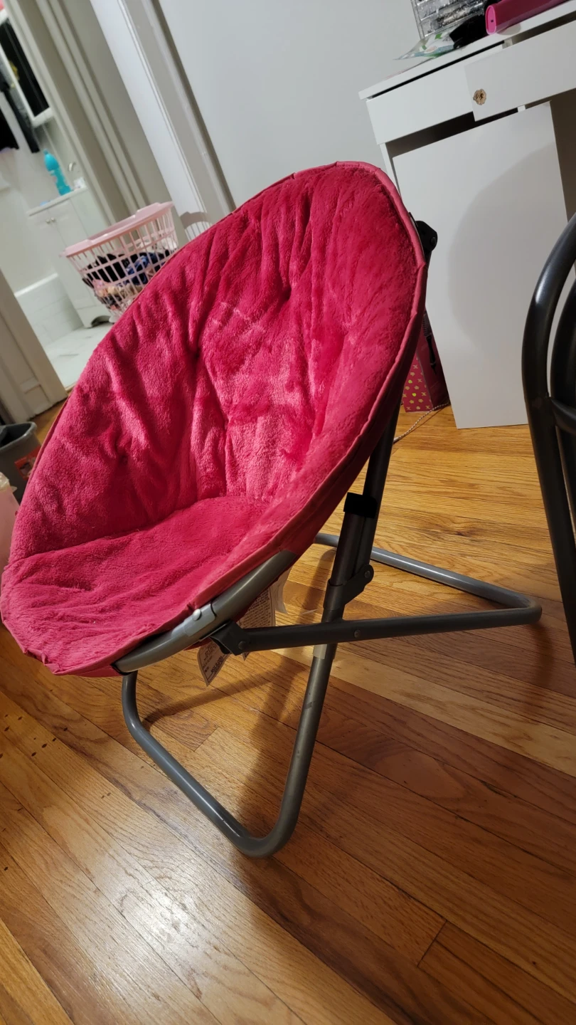 Pink Faux Fur Saucer Chair