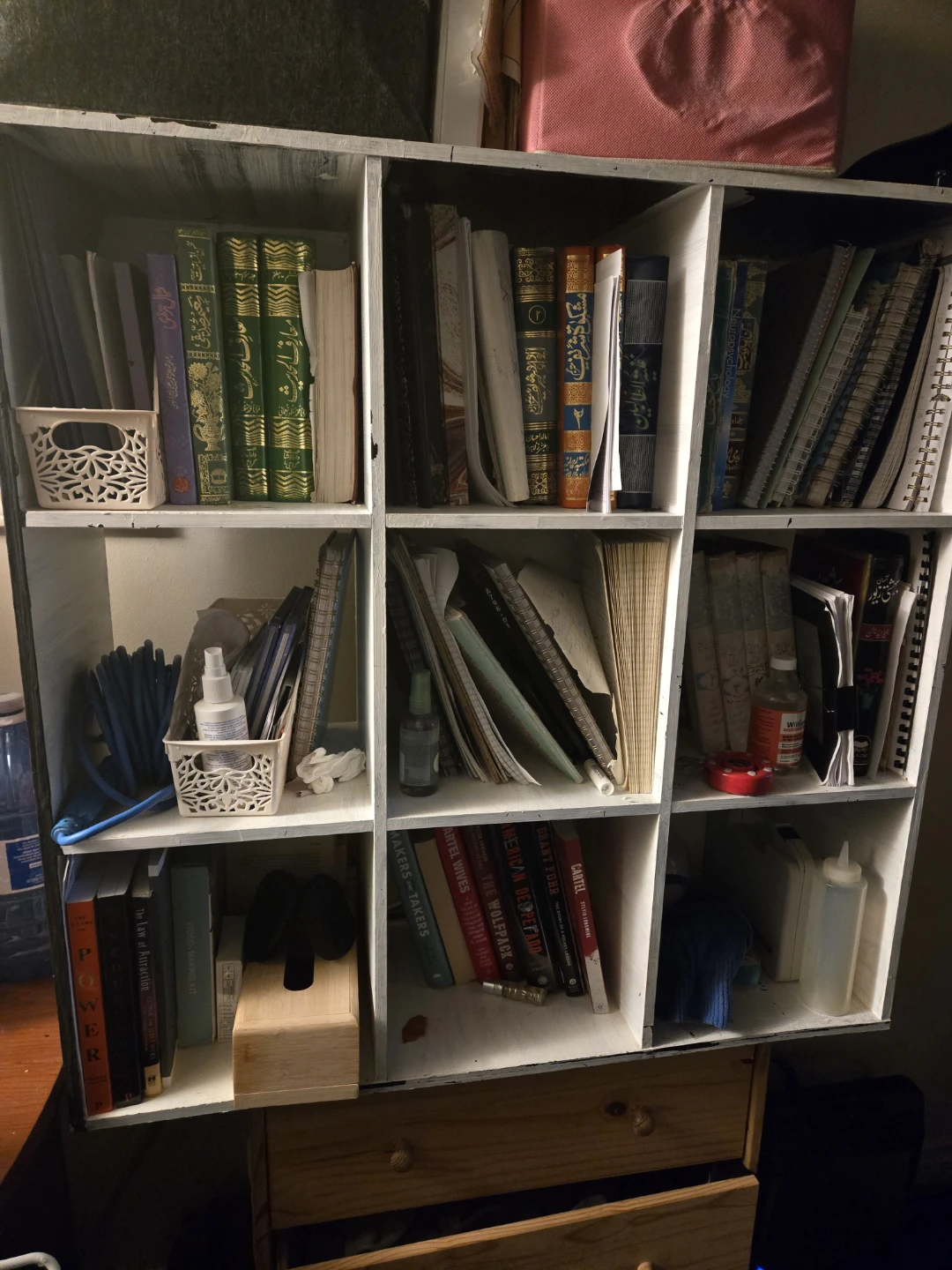 Custom Painted 9-Cube Wooden Bookshelf