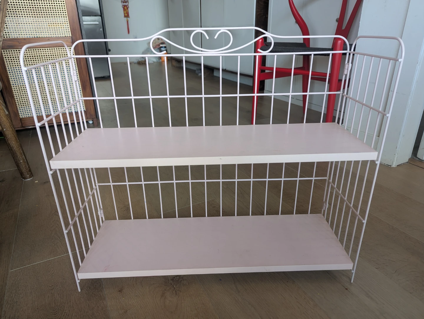 Pink Two-Tier Metal Shelf