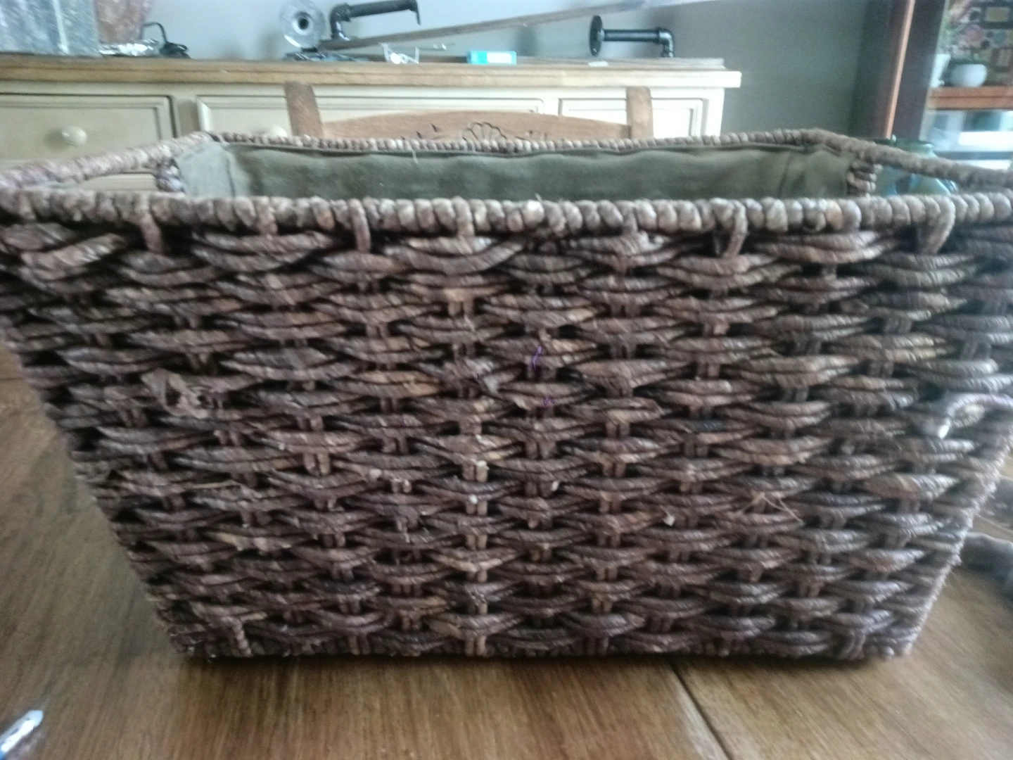 🏈Woven Storage Basket with Fabric Liner
