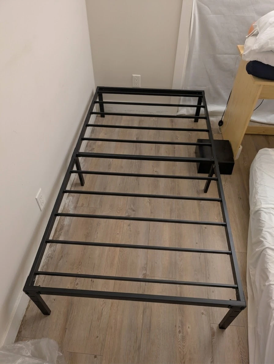 Twin Bed frame with mattress (if you want)