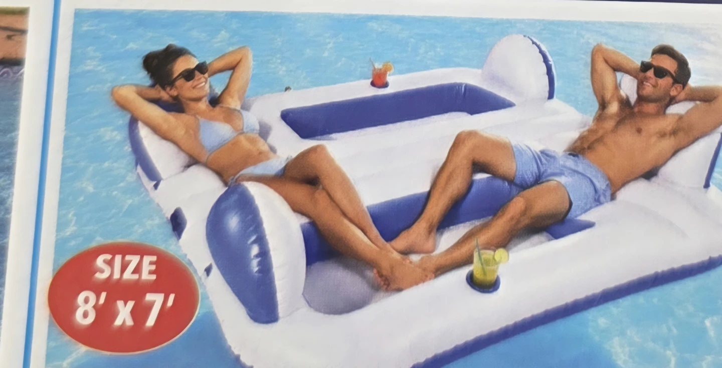 Inflatable Two-Person Pool Float