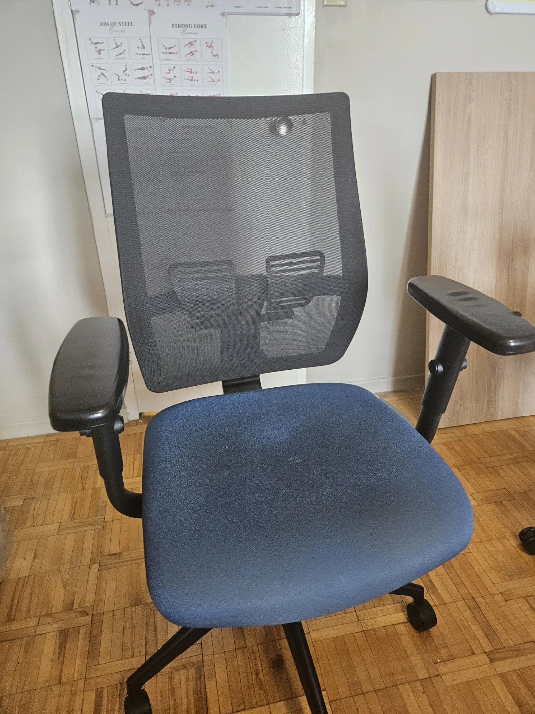 Mesh Back Office Chair with Blue Seat