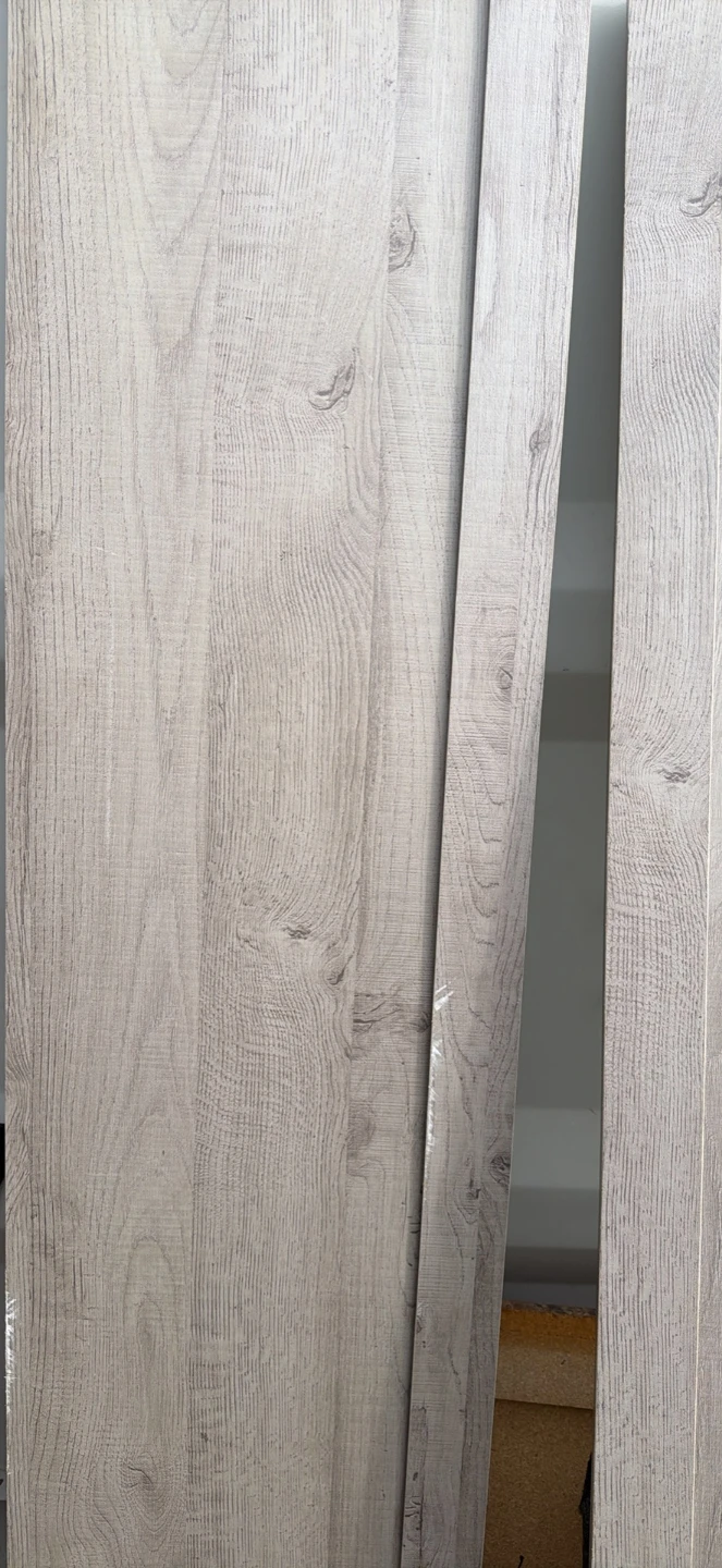 Two Wood Grain Cabinet Doors