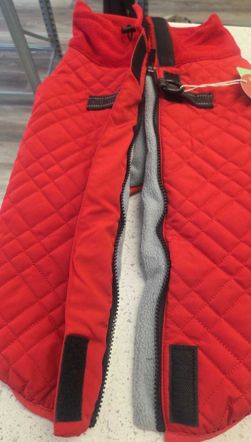 Red Quilted Dog Winter Coat