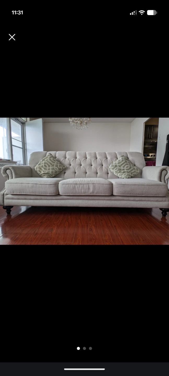 Tufted Sofa with Decorative Nailhead Trim