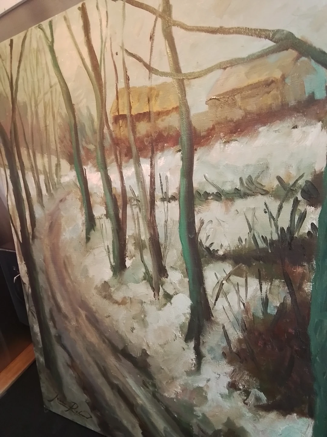 Original René-Jean Richard Winter Landscape Oil - photo 3