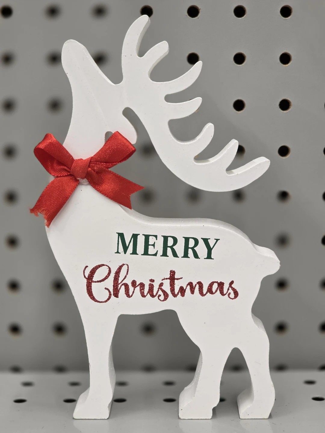 Wooden Merry Christmas Reindeer Decoration