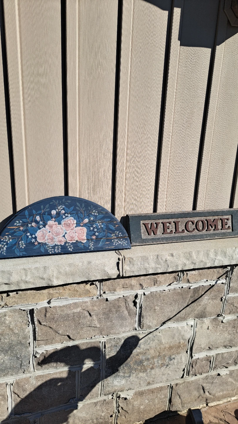 Floral Semicircle Wall Art and Welcome Sign
