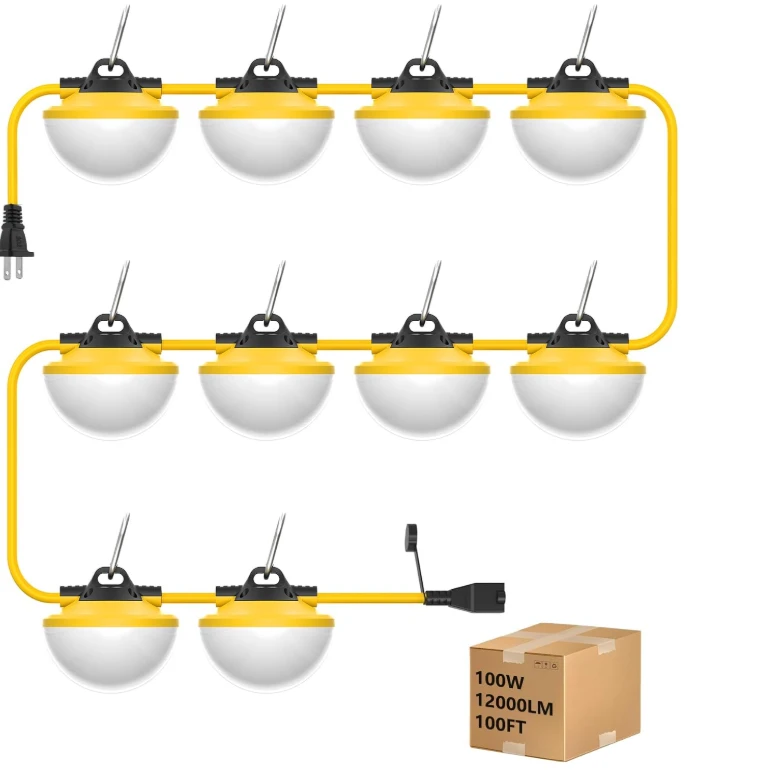 100FT Construction String Lights Brand New