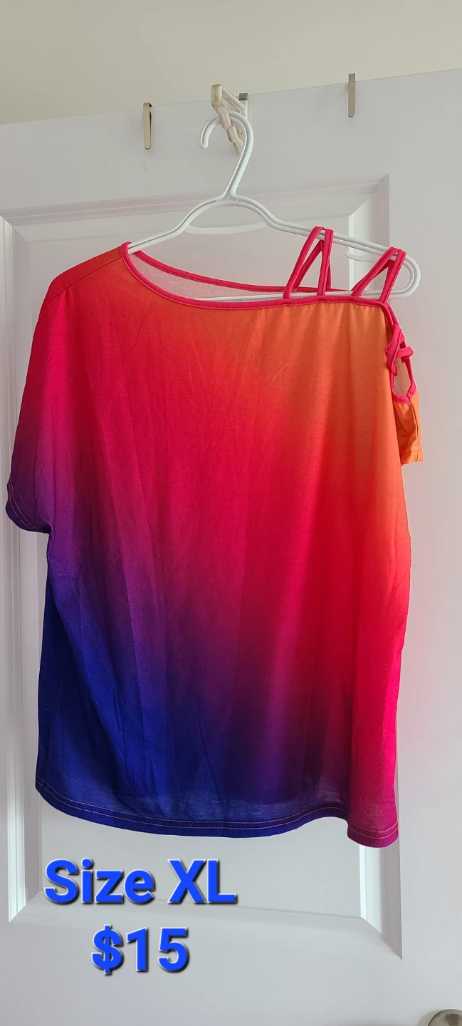 Ombré Cold-Shoulder Top
