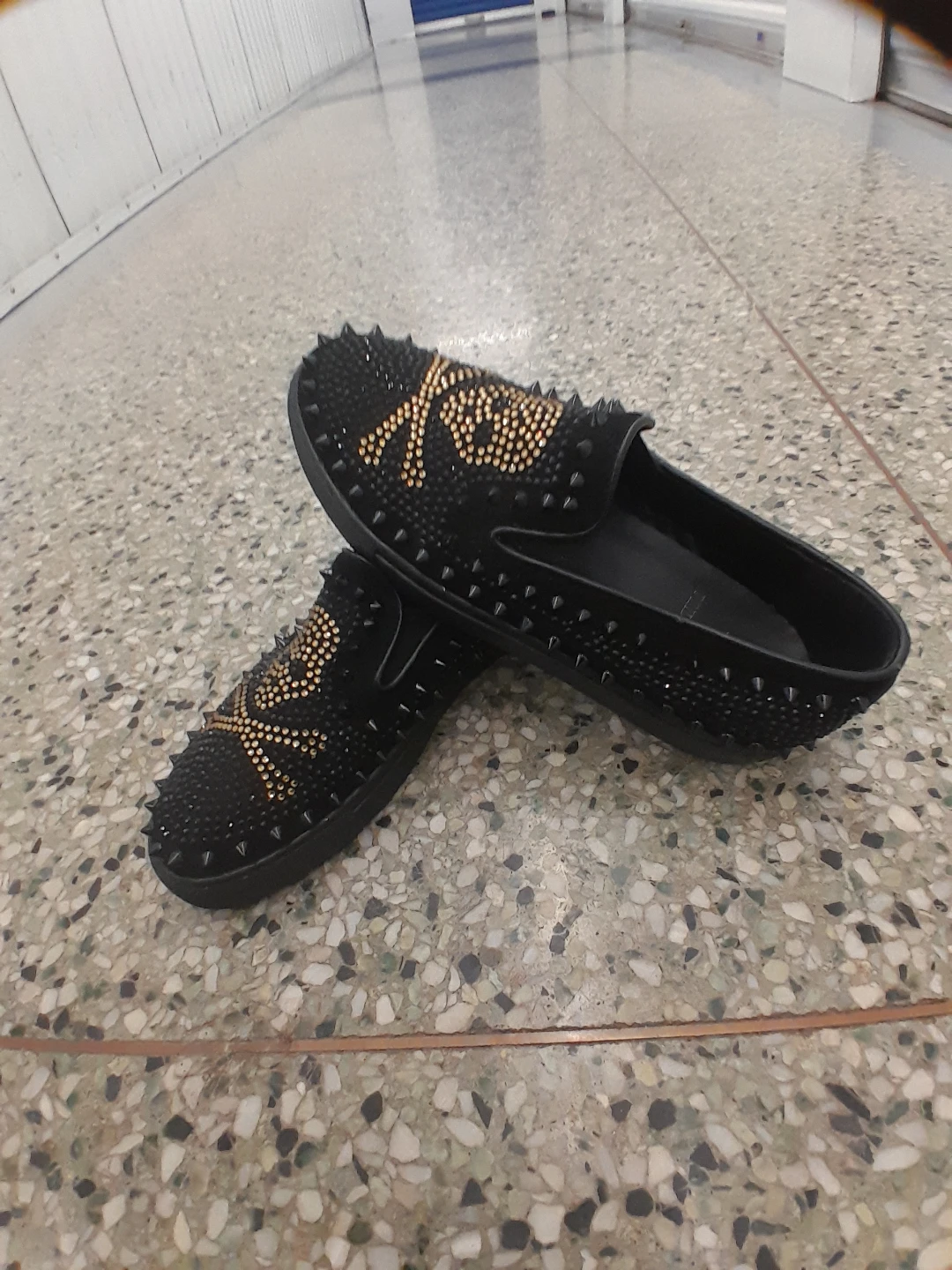 Black Skull Studded  Original Phillips Penni Men's Size 8.5 - photo 5