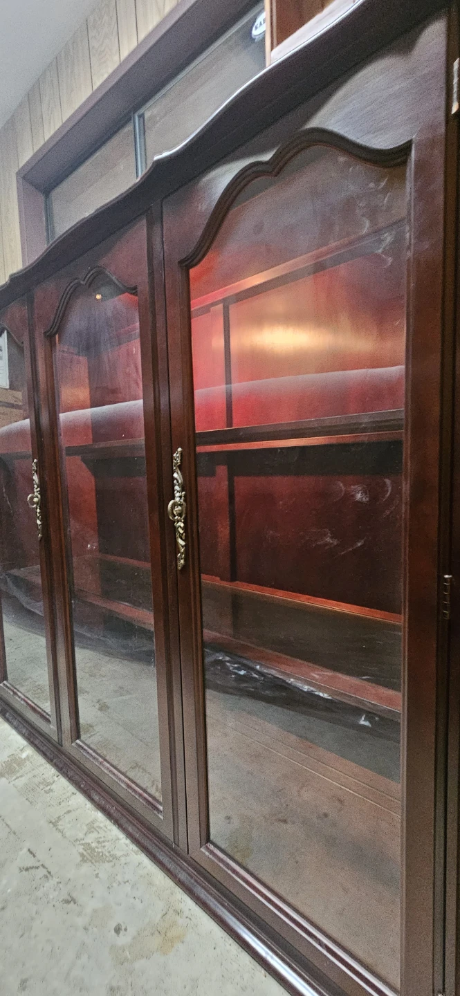 Three-Door Wood Display Cabinet