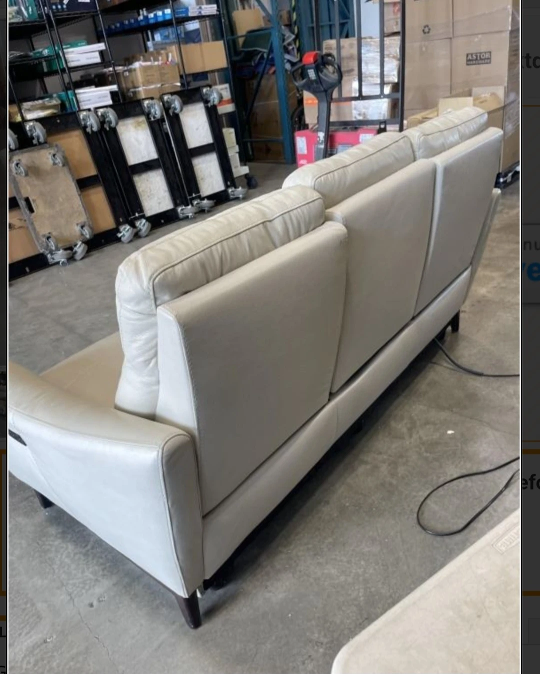 Premium Cream Leather Power Recliner – Excellent Comfort - photo 4