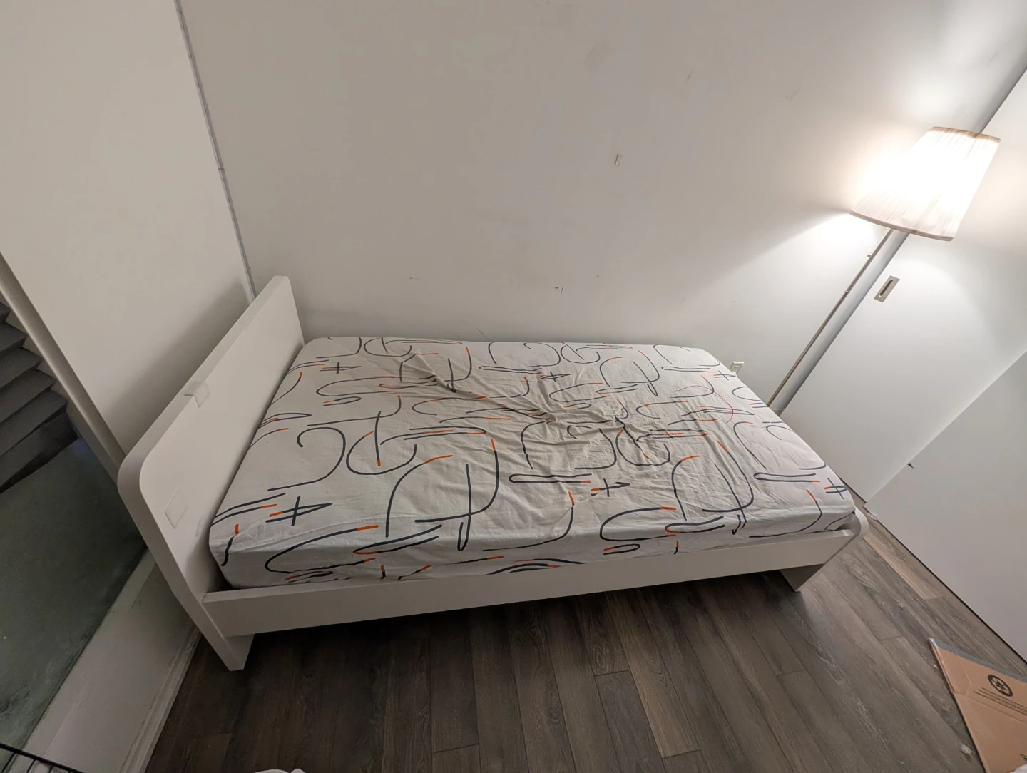 IKEA White Single Bed Frame and mattress - photo 2