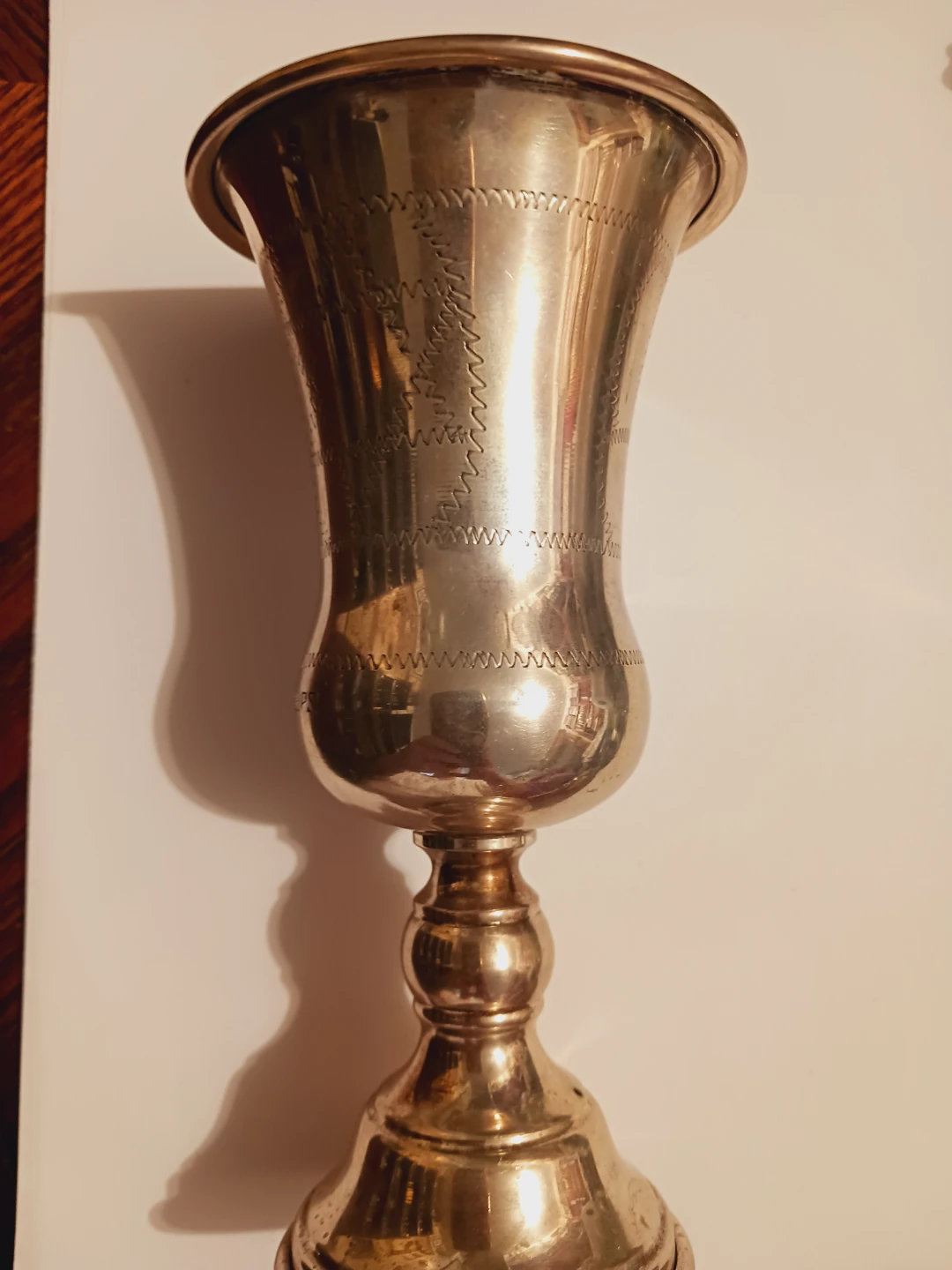 Large Sterling Silver 925 Kiddush Wine Goblet - photo 2