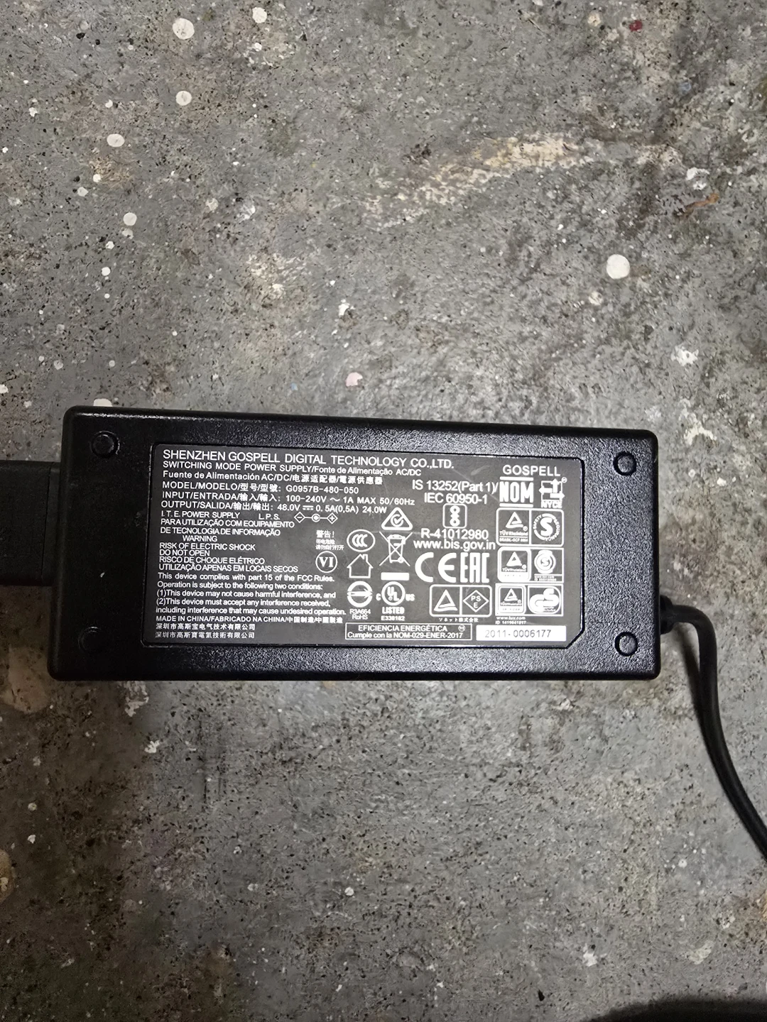 G0957B-480-050 48V 0.5A 5.5*2.1 AC Adapter Power Supply Charger - photo 3