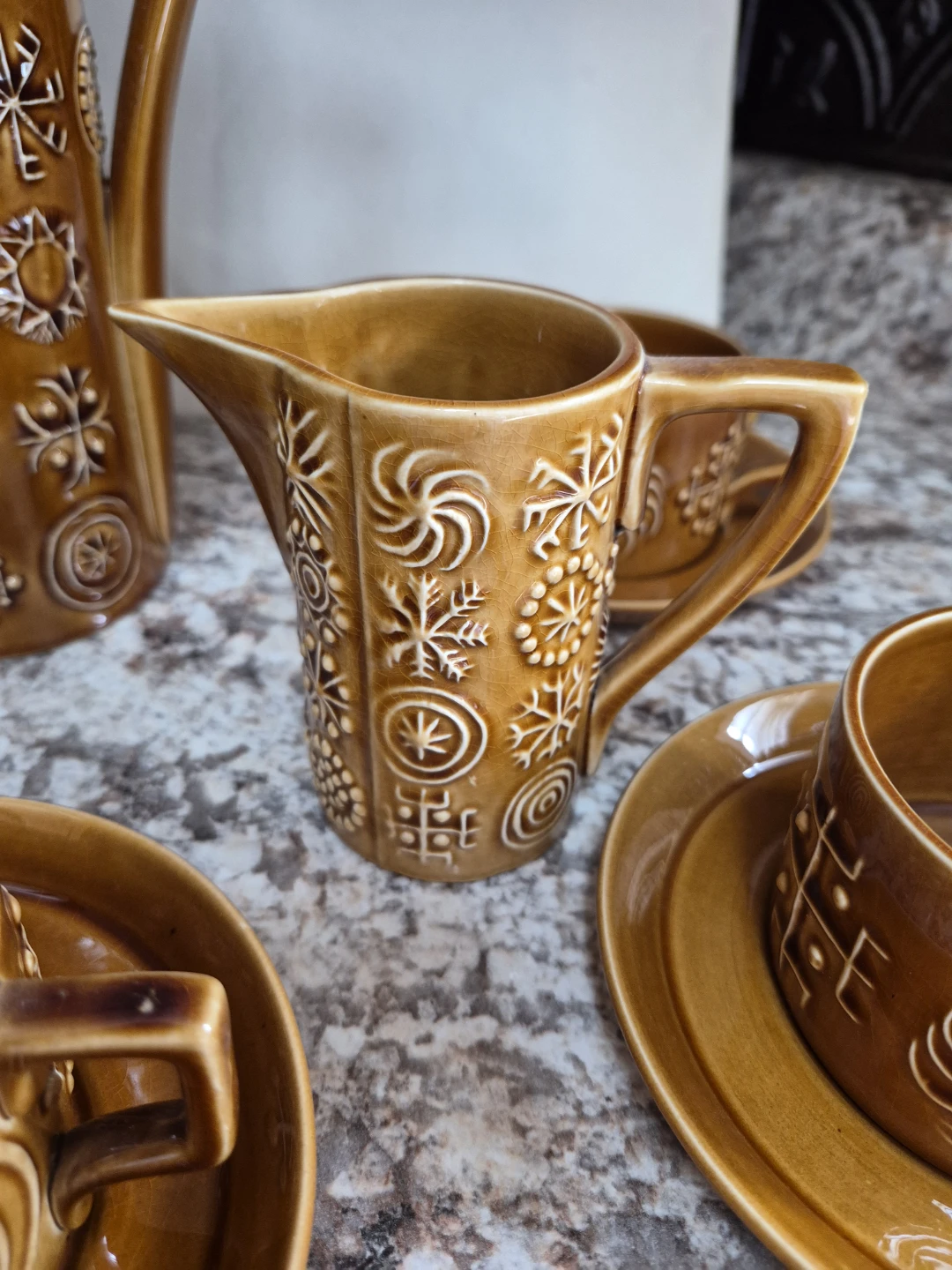 Vintage Brown Ceramic Coffee Set🏈 - photo 5