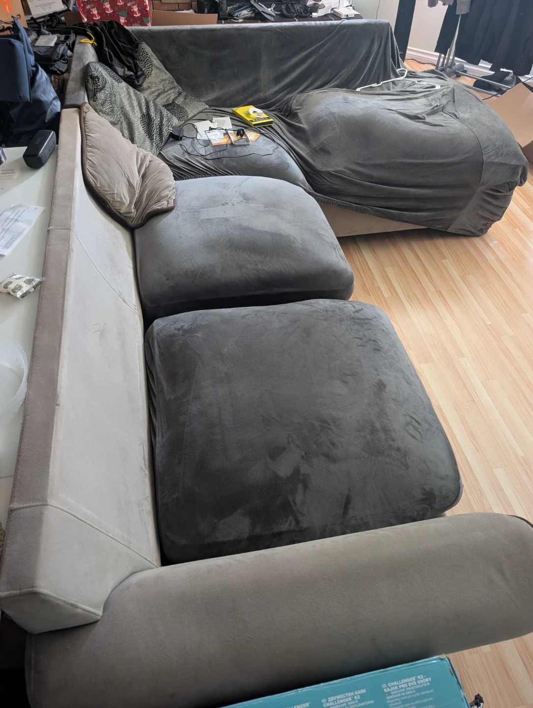 Grey sectional sofa L shape - photo 5