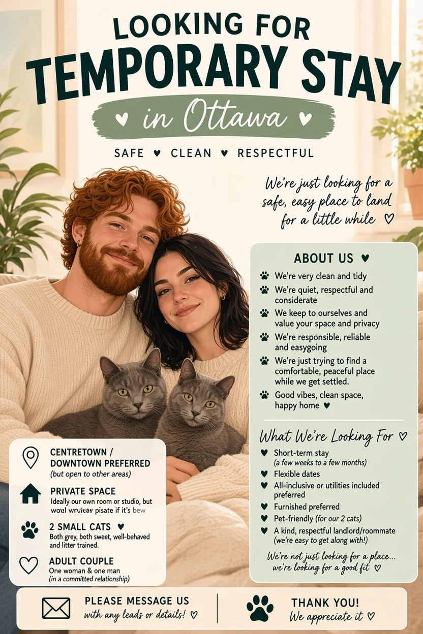 🏡 Looking for a Temporary Stay in Ottawa 🏡