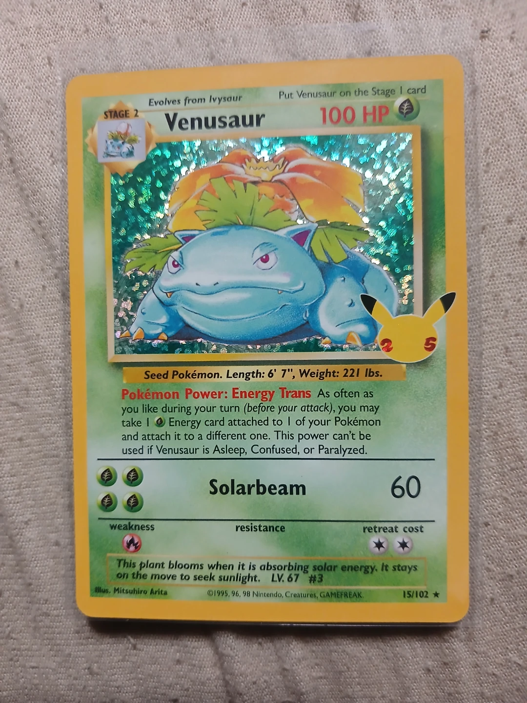 Holo Venusaur Reprint 15/102 2021 Pokémon Card