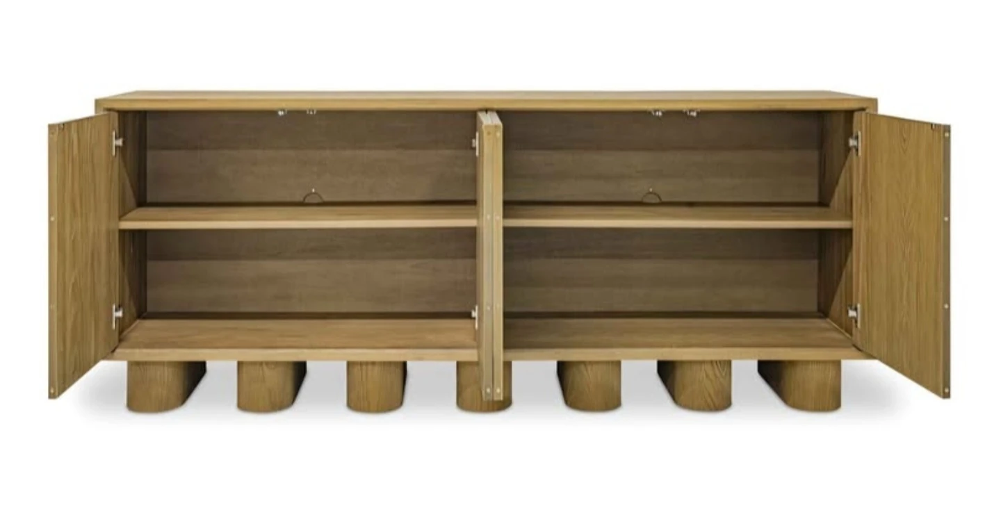 Modern Wood and Cream Four-Door Sideboard - photo 3