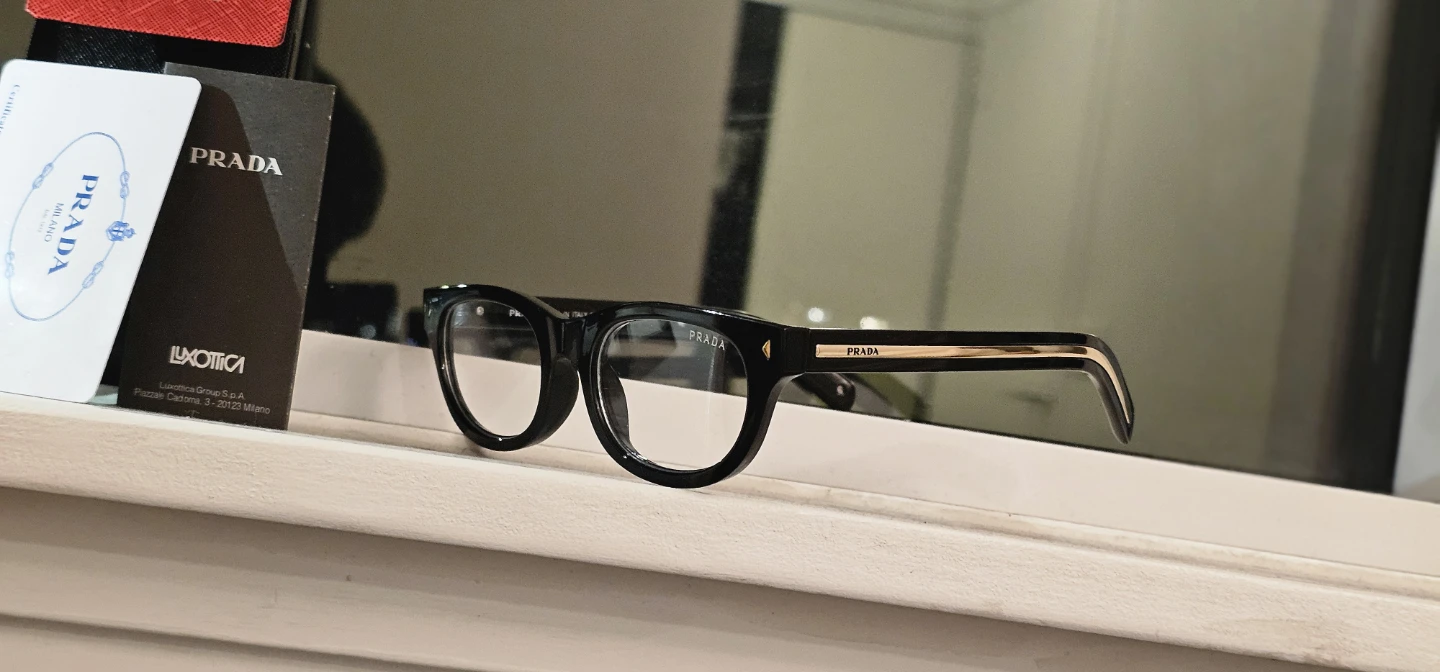 Prada Black Eyeglasses with Case and Authenticity Card - photo 3