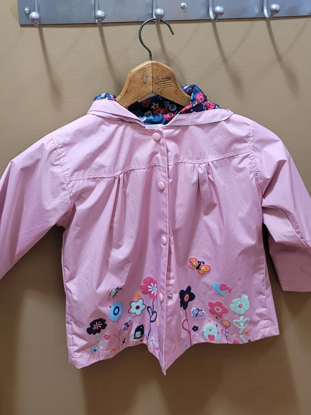 Arshiner girls' floral print rain jacket